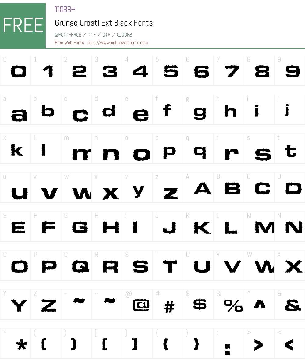 Grunge Urostl Ext Black Font Screenshots