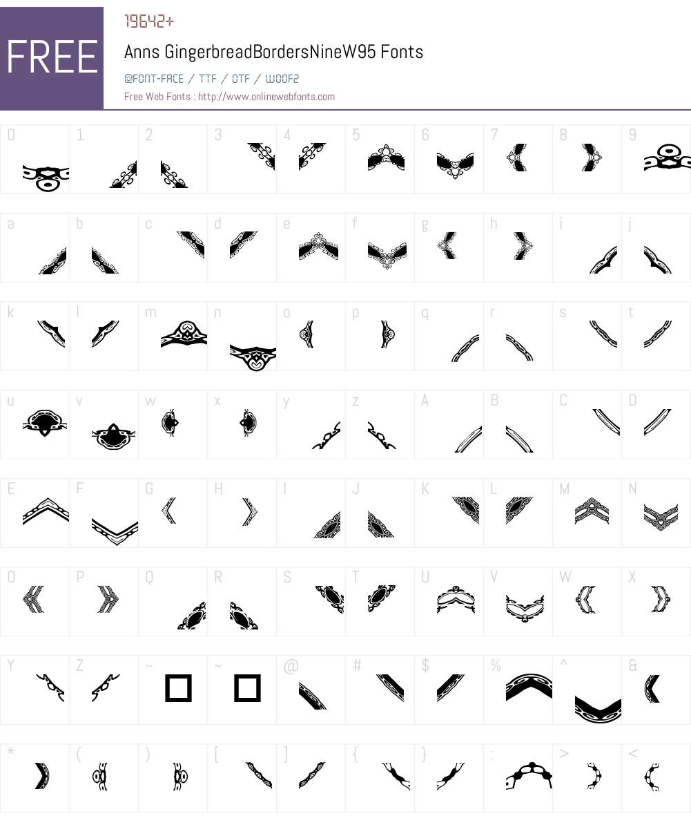 Ann's Gingerbread Borders Nine Font Screenshots