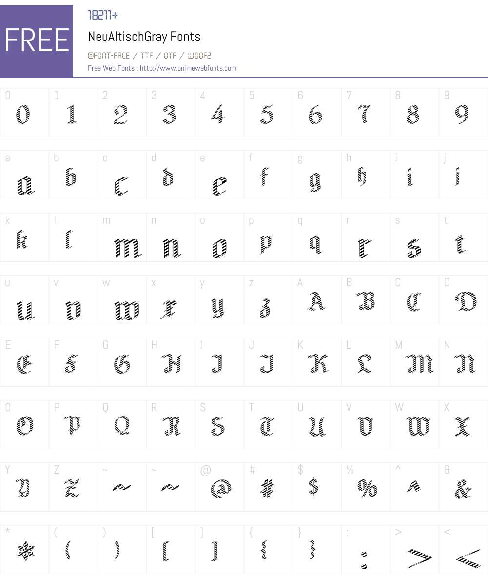 NeuAltischGray Font Screenshots