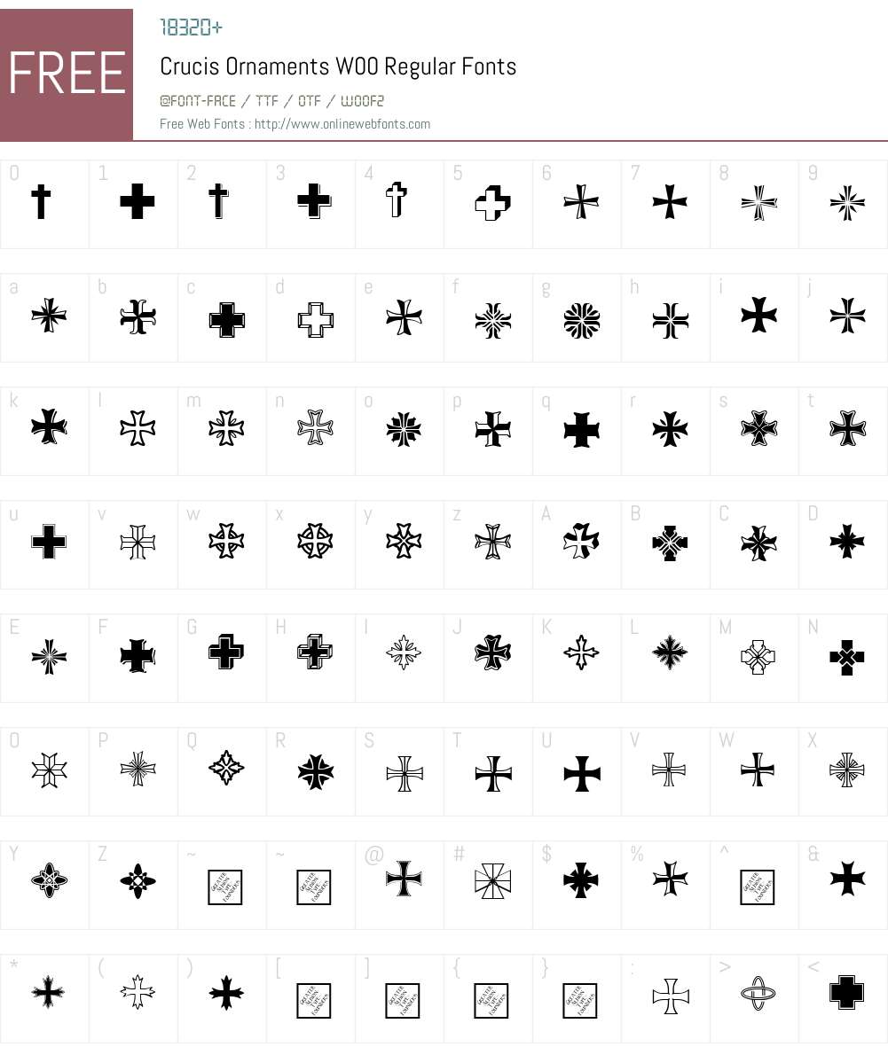CrucisOrnamentsW00-Regular Font Screenshots