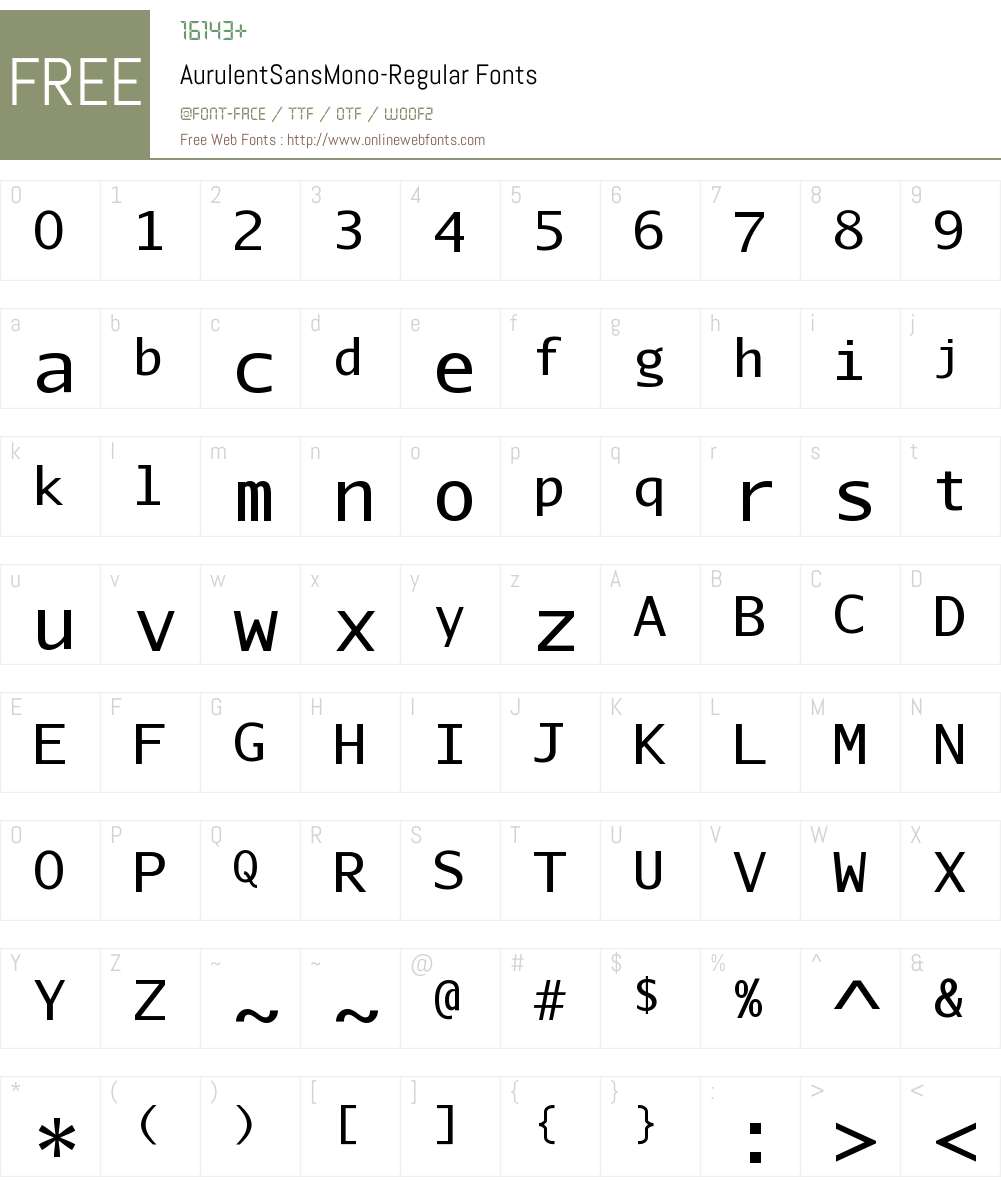 Aurulent Sans Mono Font Screenshots
