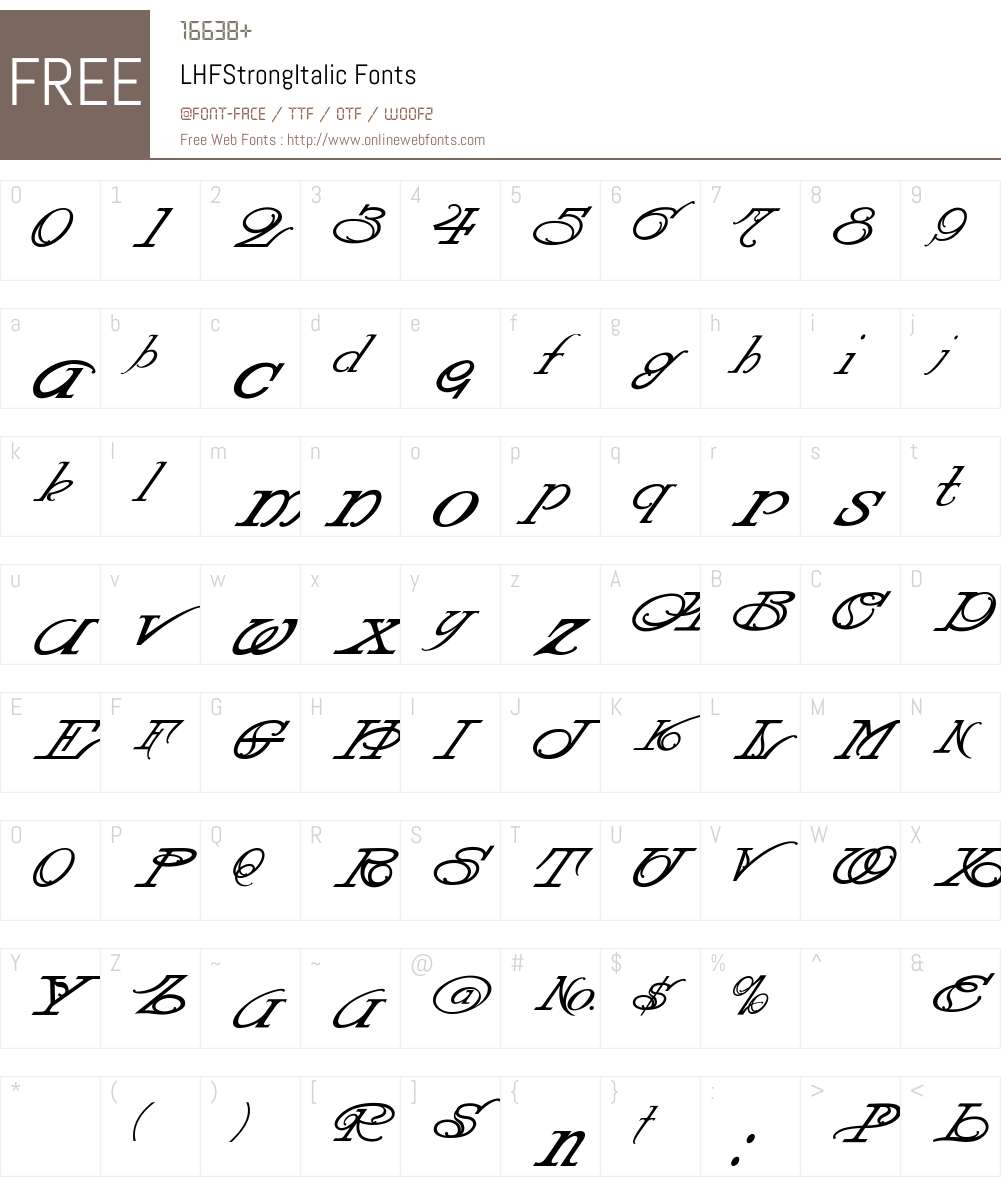 LHFStrongItalic Font Screenshots
