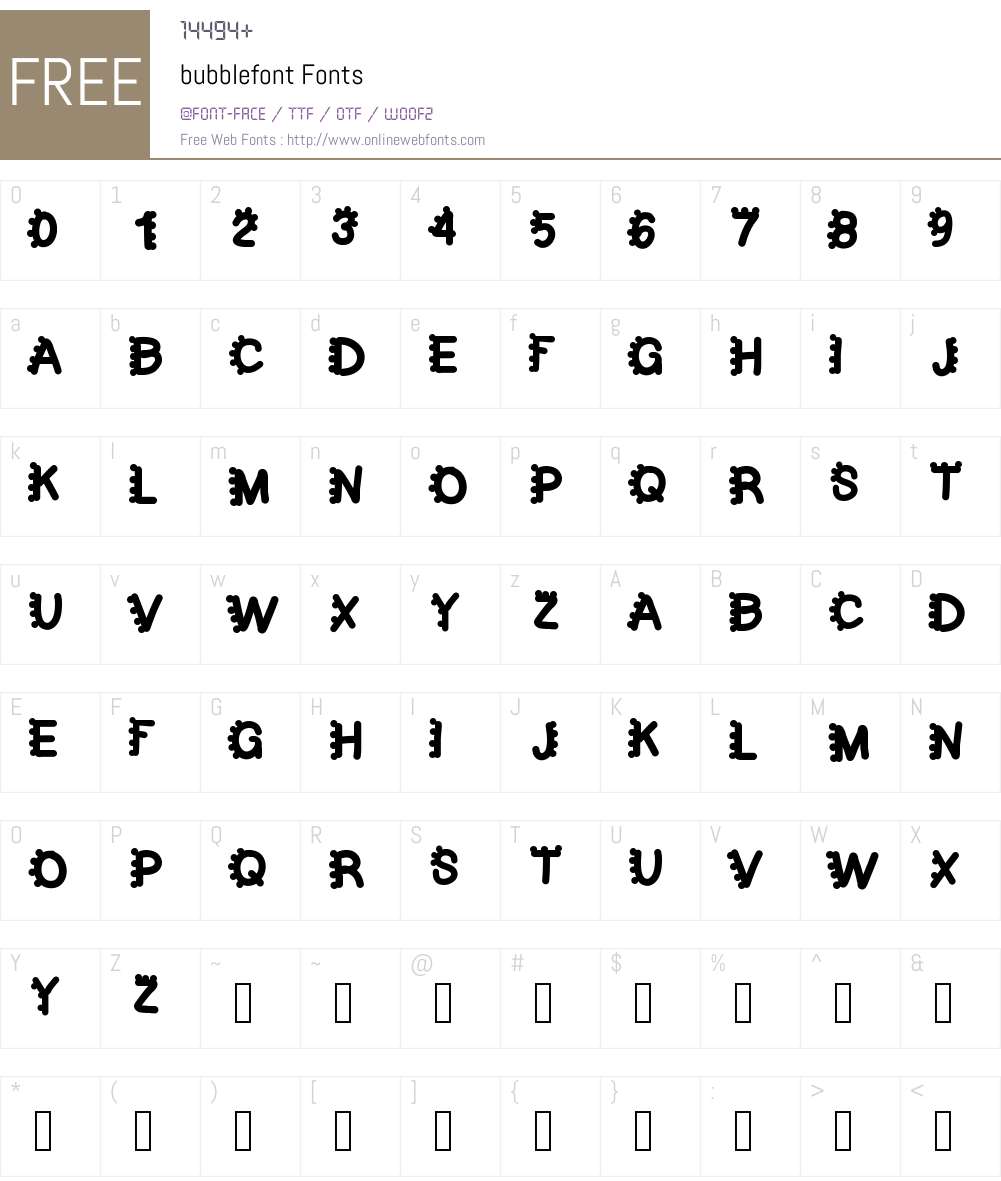bubblefont Font Screenshots