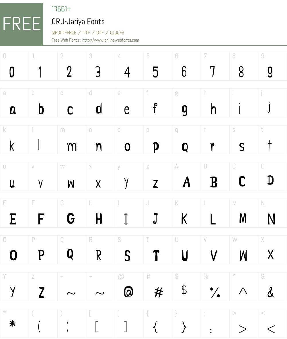 CRU-Jariya Font Screenshots