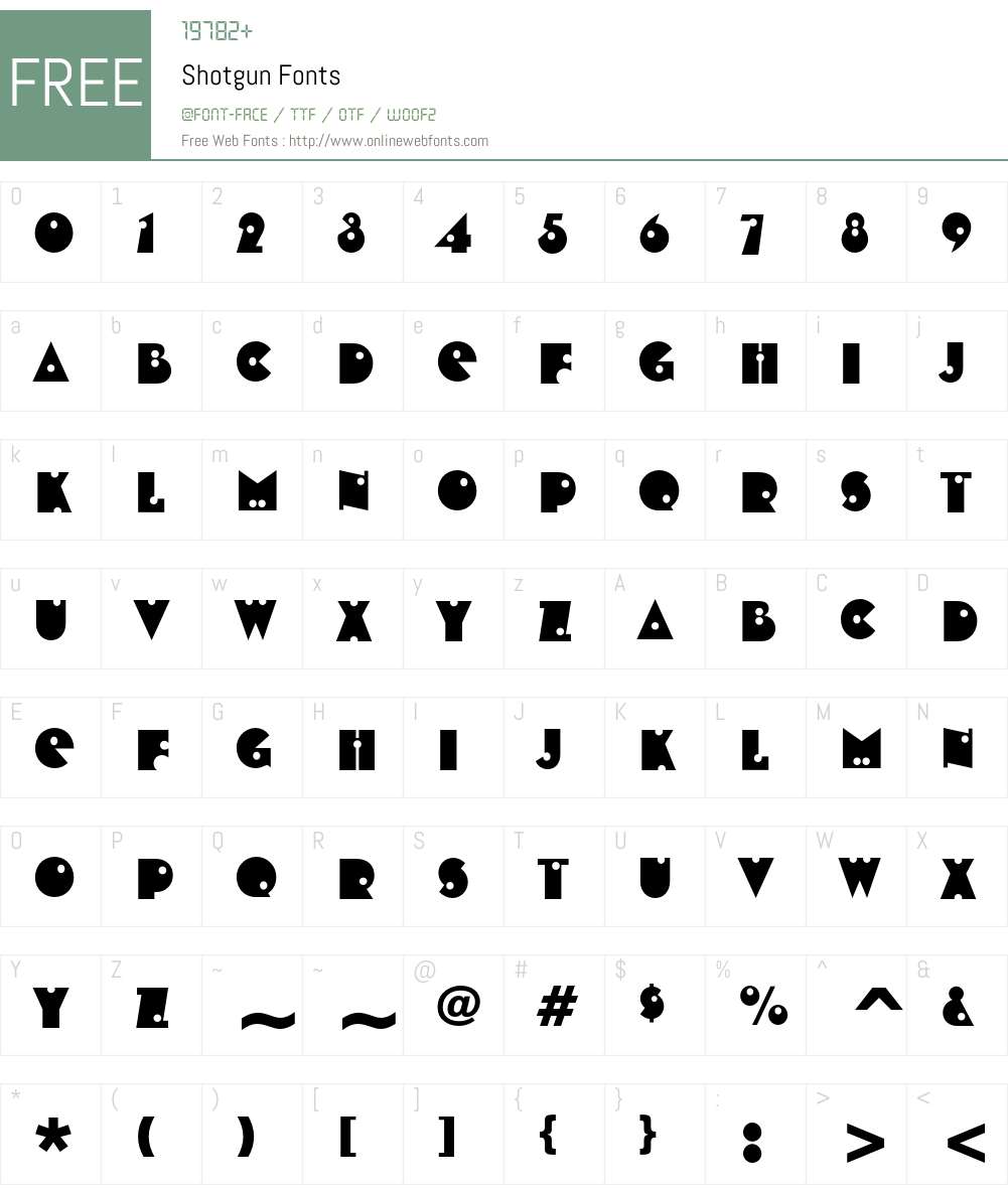 Shotgun Font Screenshots
