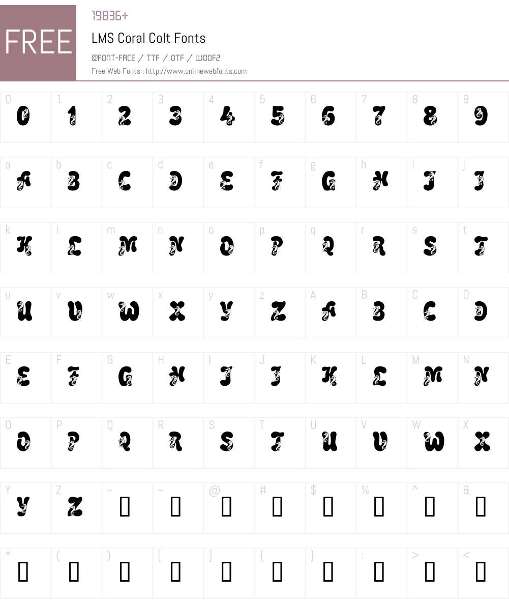 LMS Coral Colt Font Screenshots