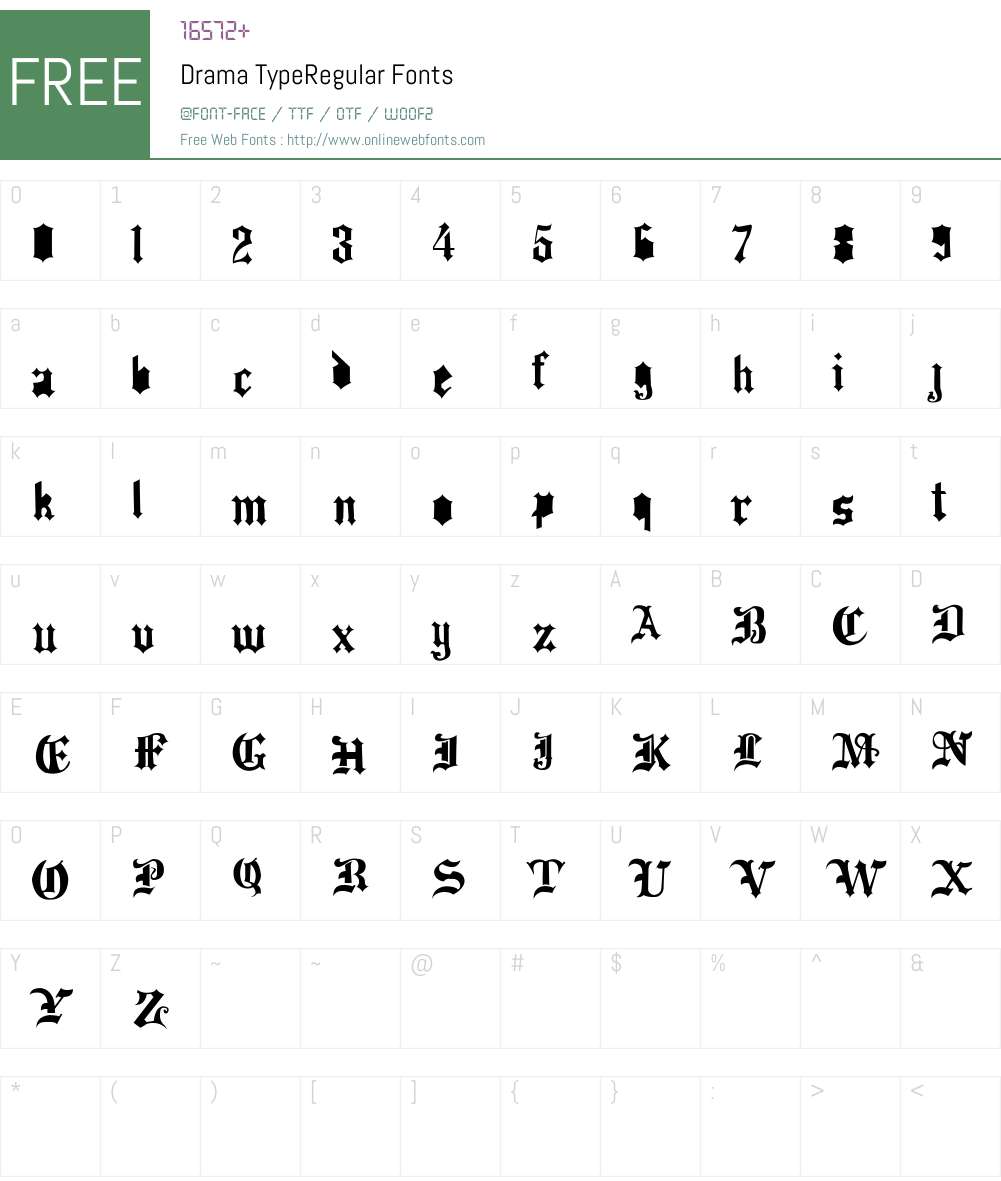 Drama Type Font Screenshots