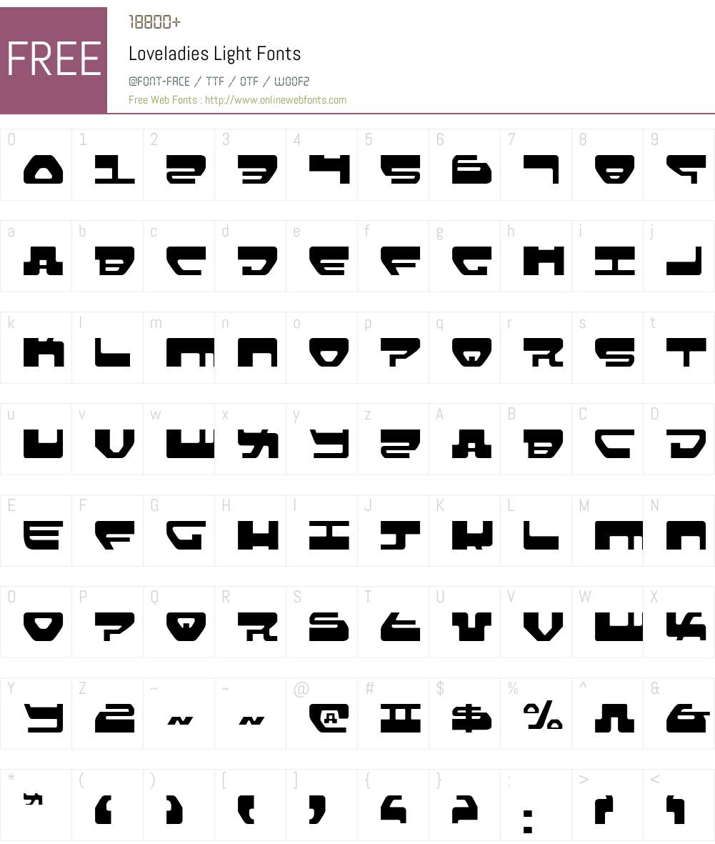 Loveladies Light Font Screenshots