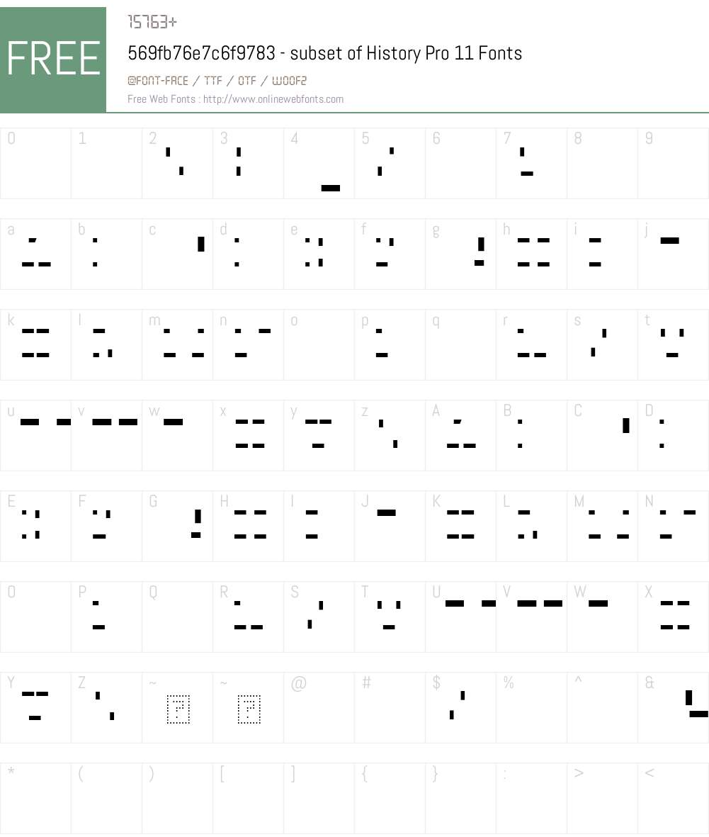 569fb76e7c6f9783 - subset of History Pro 11 Font Screenshots