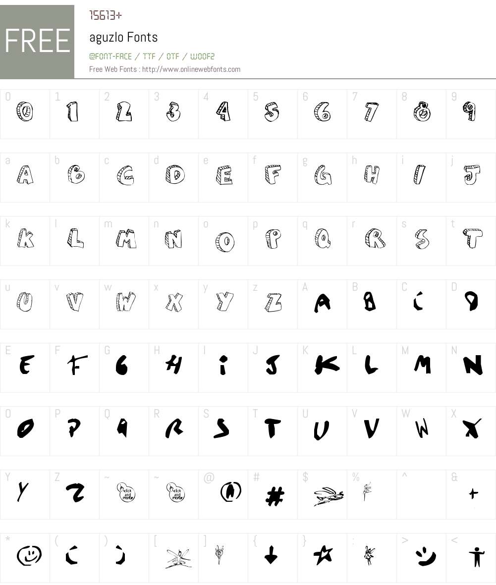 aguzlo Font Screenshots
