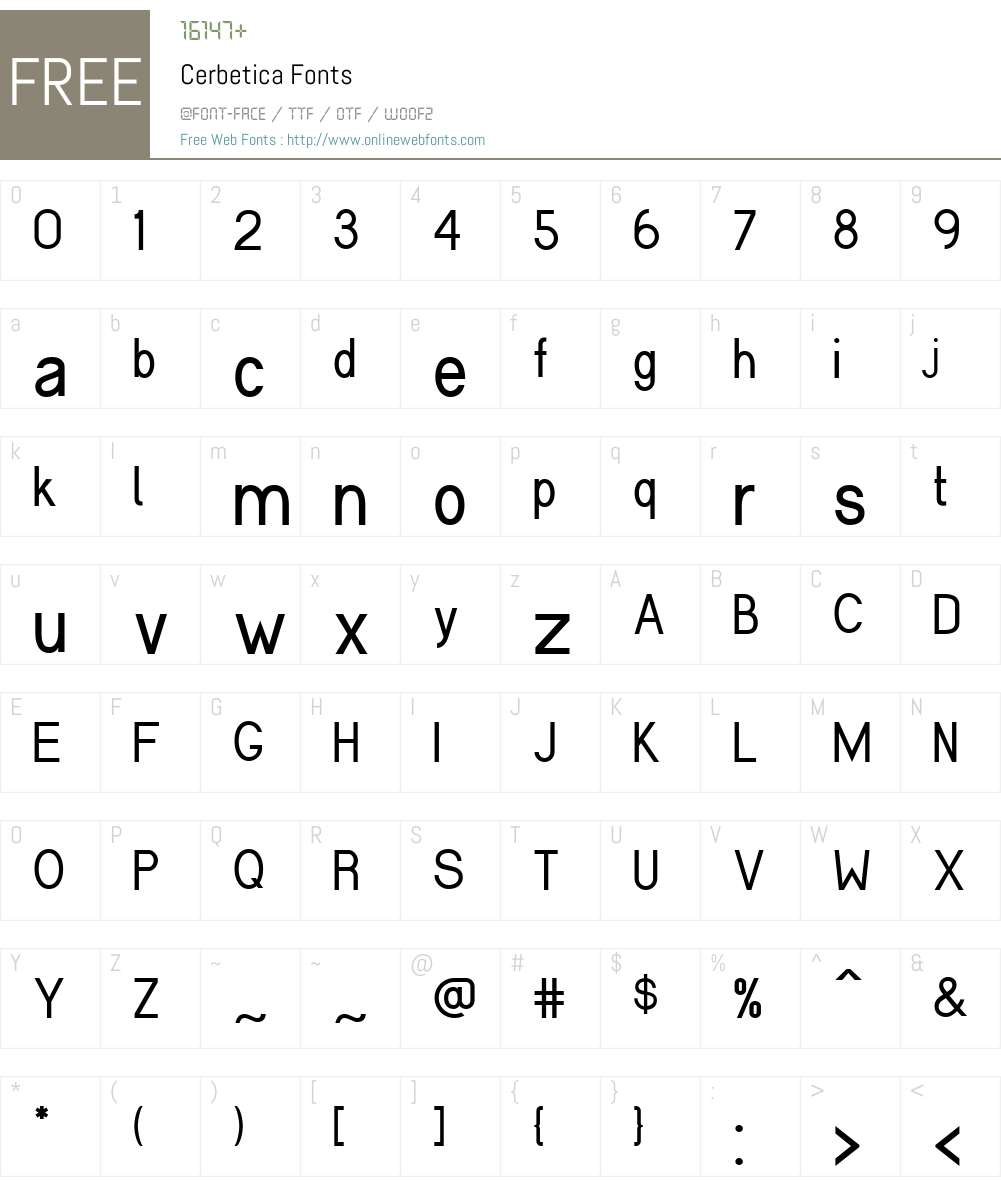 Cerbetica Font Screenshots