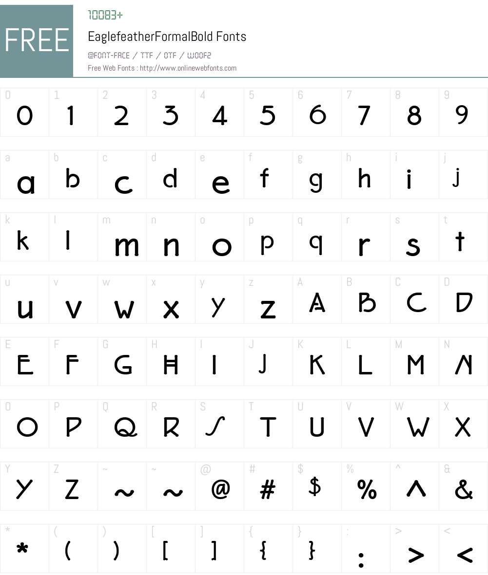 EaglefeatherFormalBold Font Screenshots