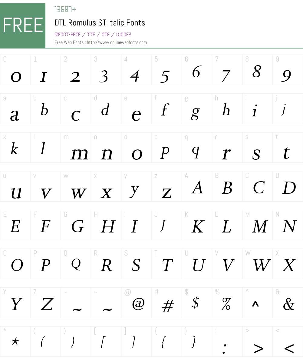 DTLRomulusST Font Screenshots