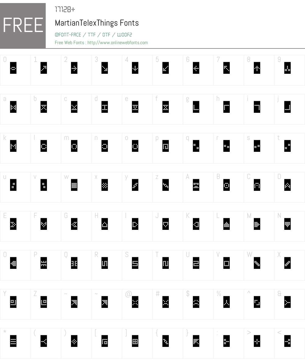 MartianTxW95-Things Font Screenshots