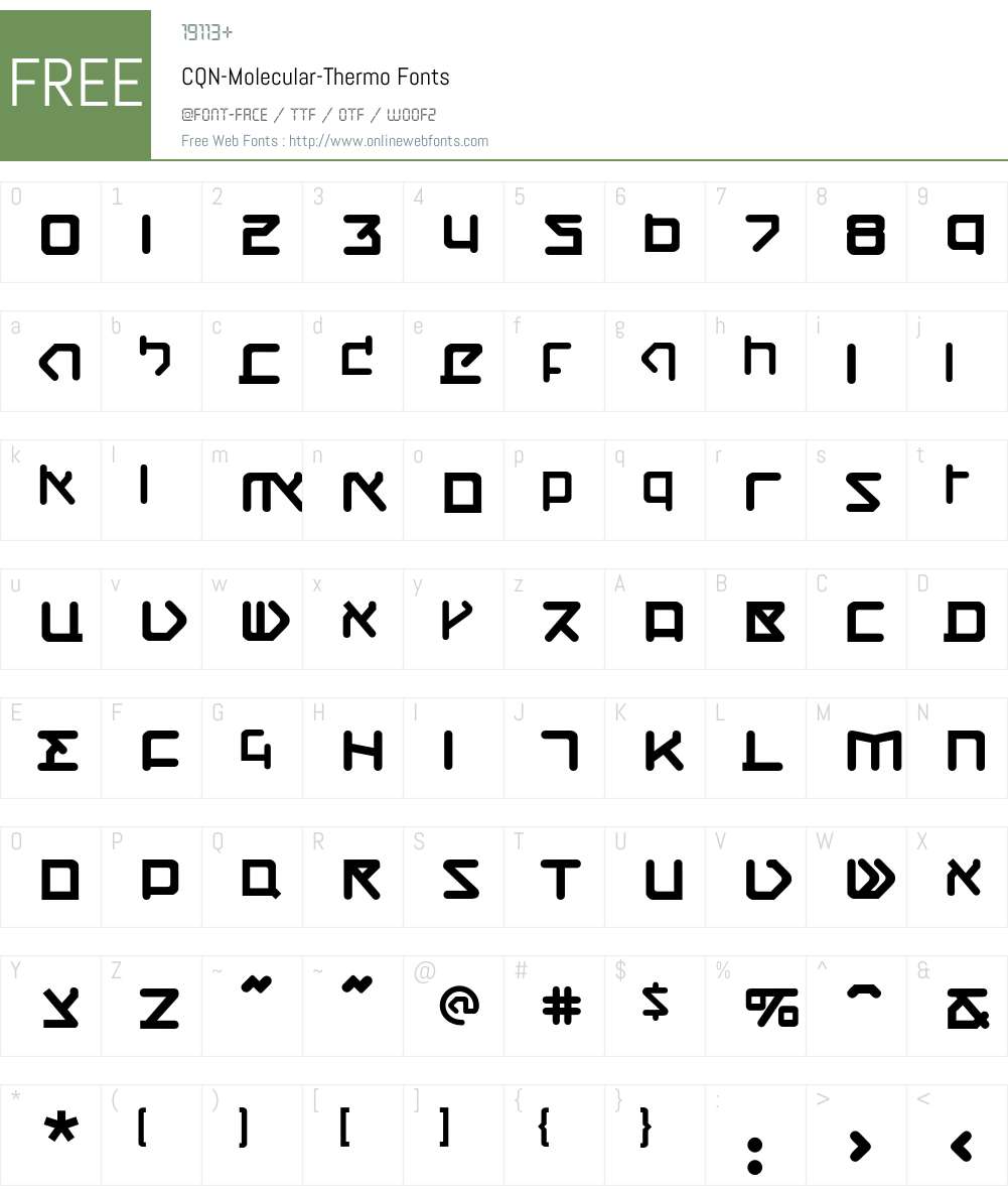 CQN-Molecular Font Screenshots