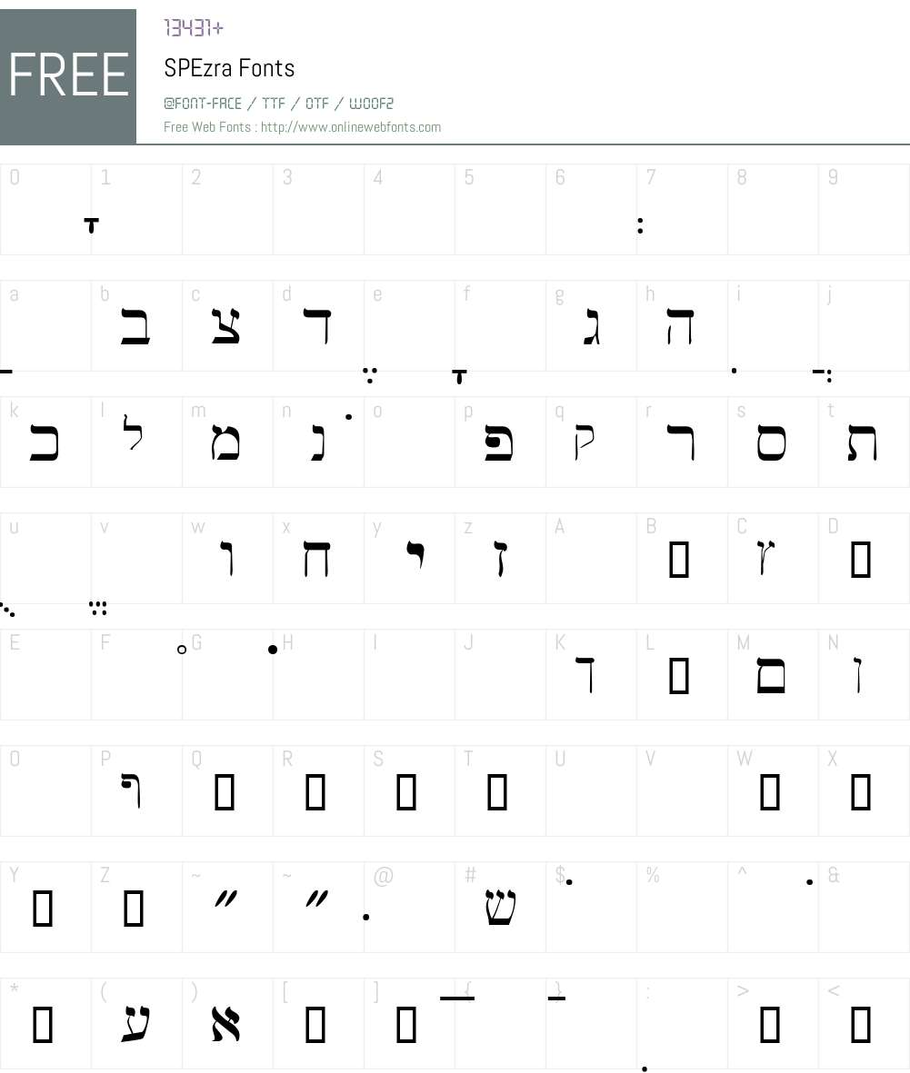 SPEzra Font Screenshots