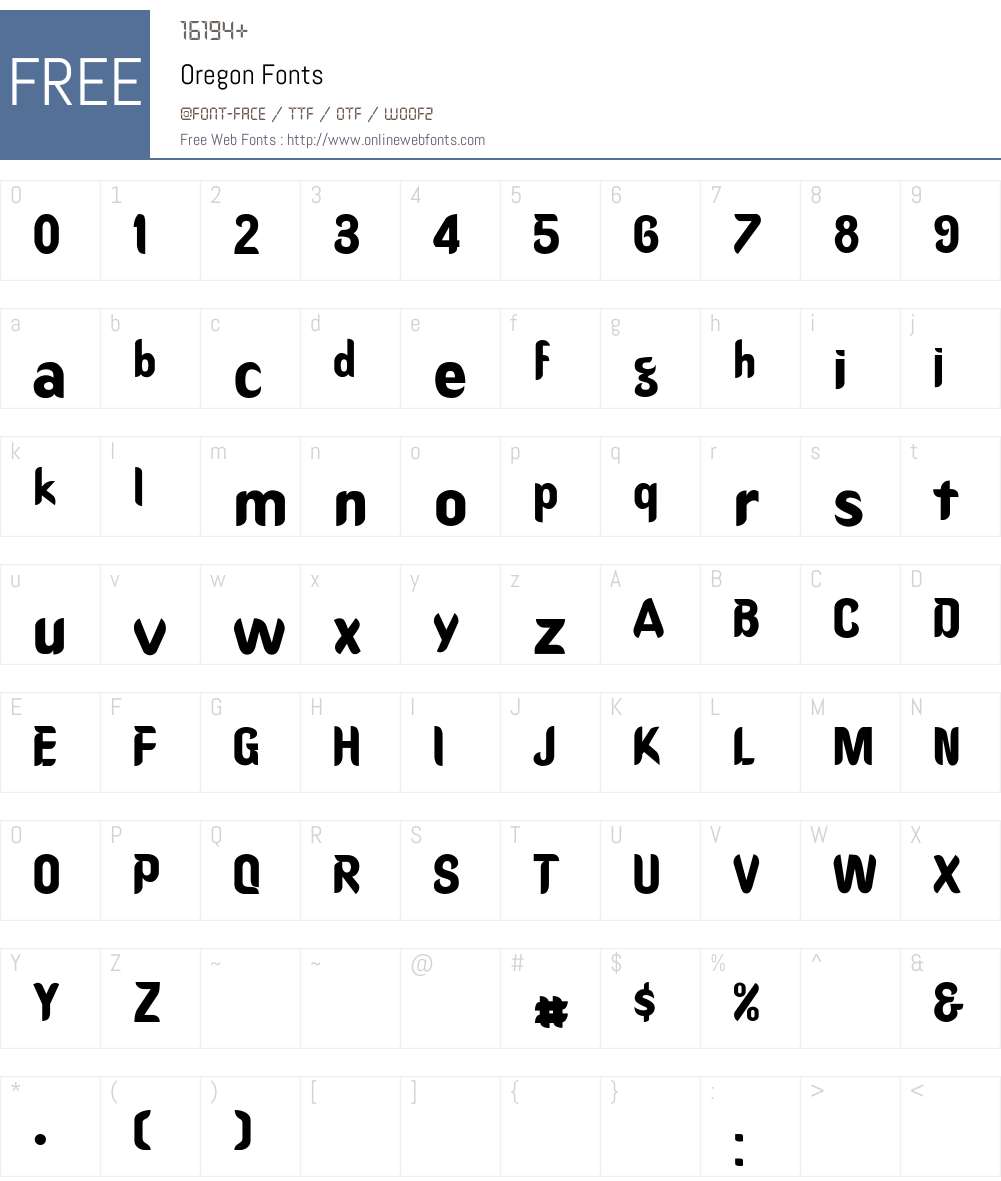 Oregon Font Screenshots