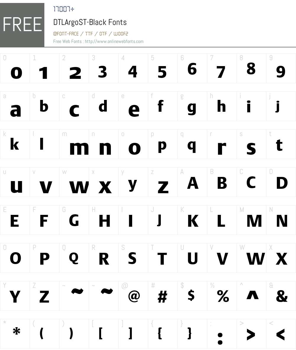 DTLArgoST Font Screenshots