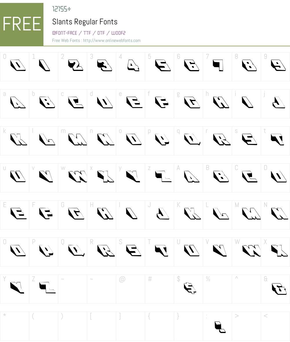 Slants Font Screenshots