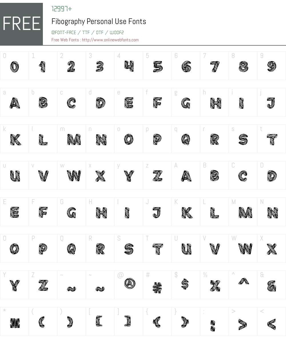 Fibography Personal Use Font Screenshots