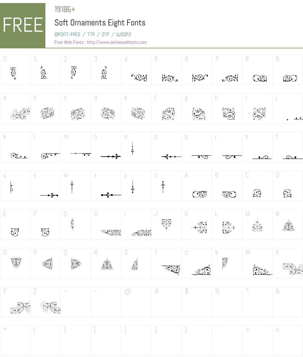 Soft Ornaments Eight Font Screenshots