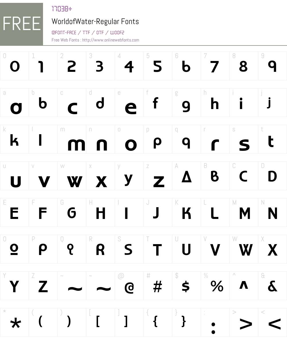 World of Water Font Screenshots