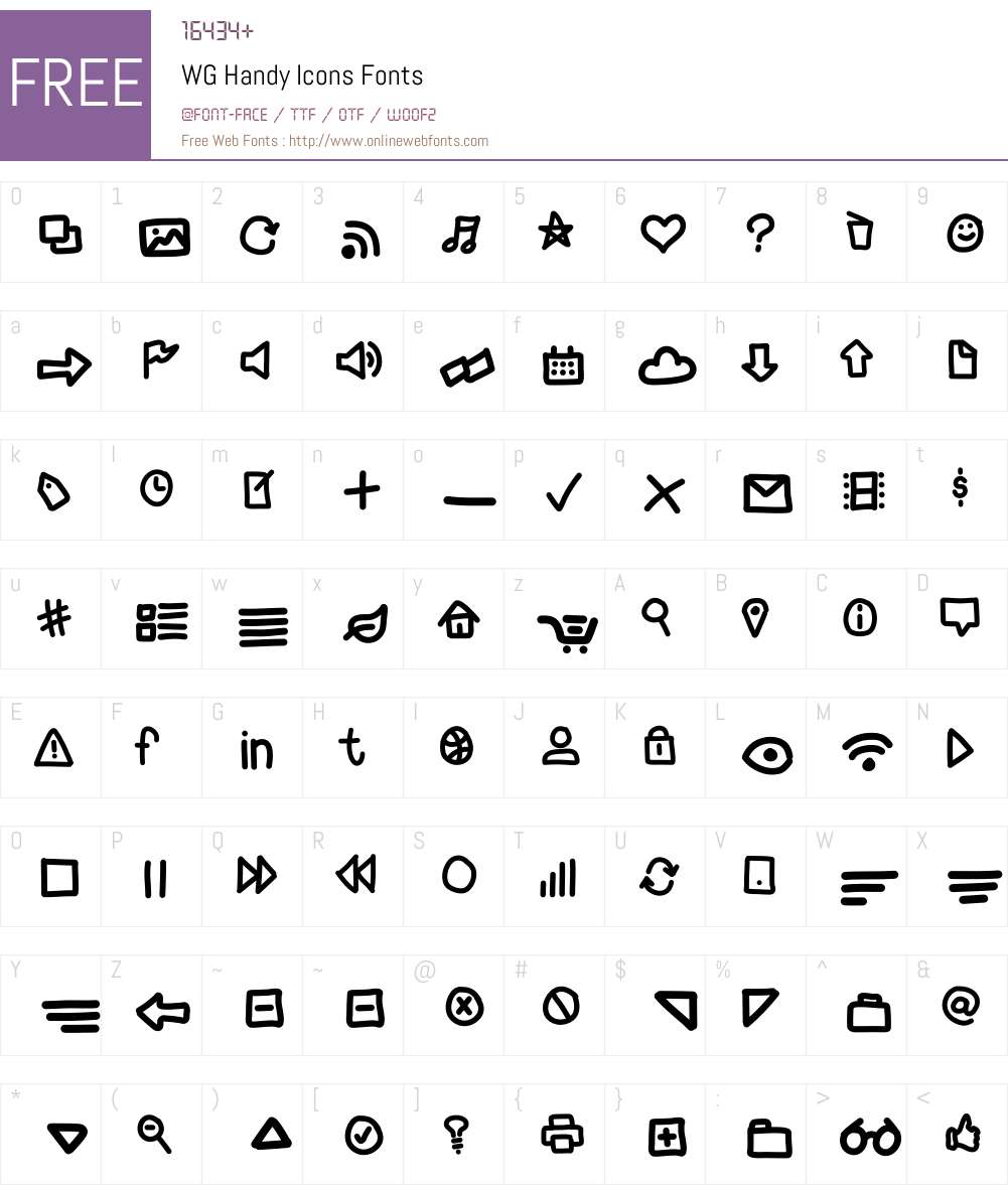 WG Handy Icons Font Screenshots