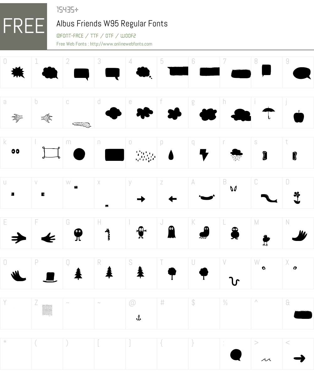 AlbusFriendsW95-Regular Font Screenshots