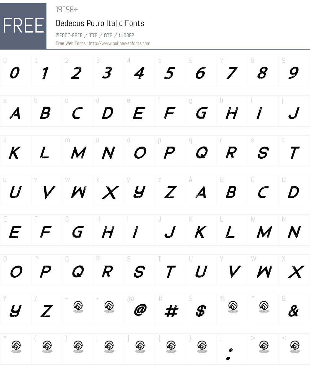 Dedecus Putro Font Screenshots