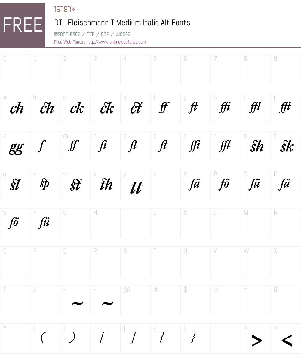 DTL Fleischmann Font Screenshots