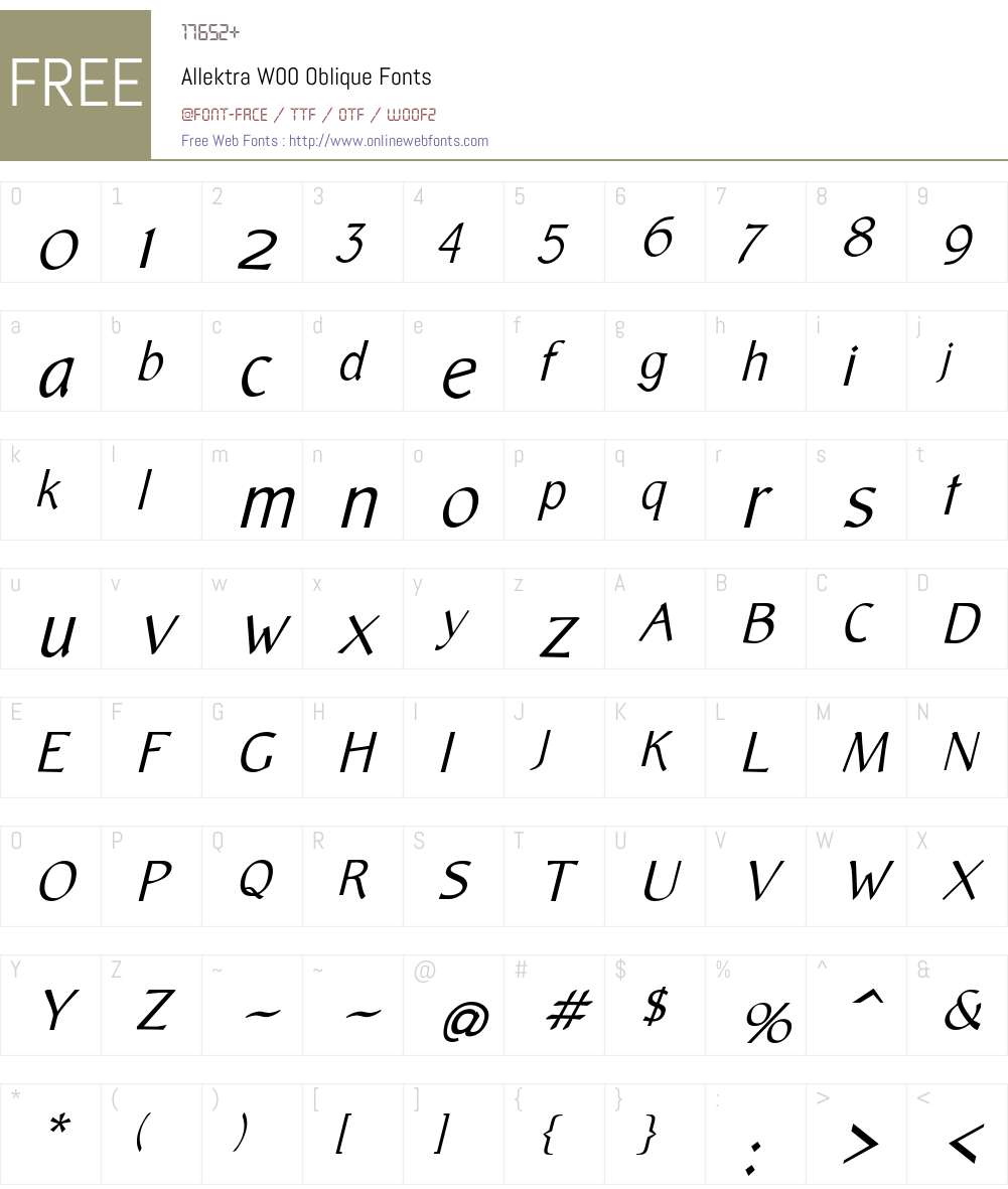 Allektra Font Screenshots