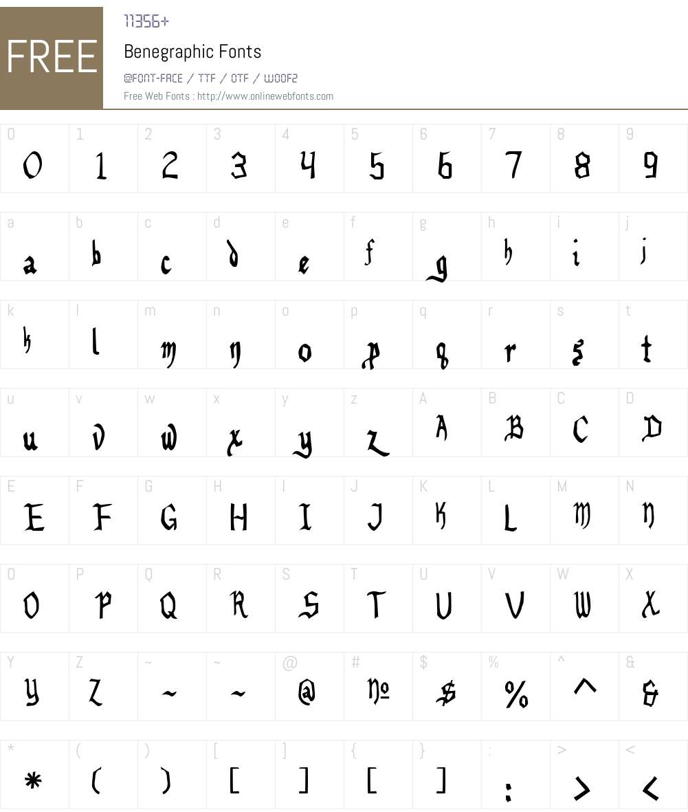 Benegraphic Font Screenshots