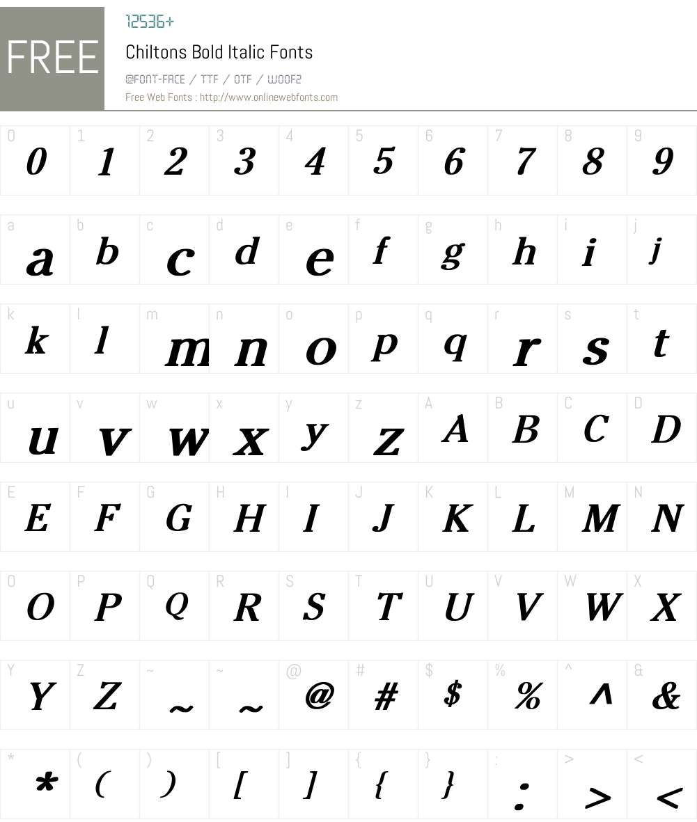 Chiltons Bold Italic Font Screenshots