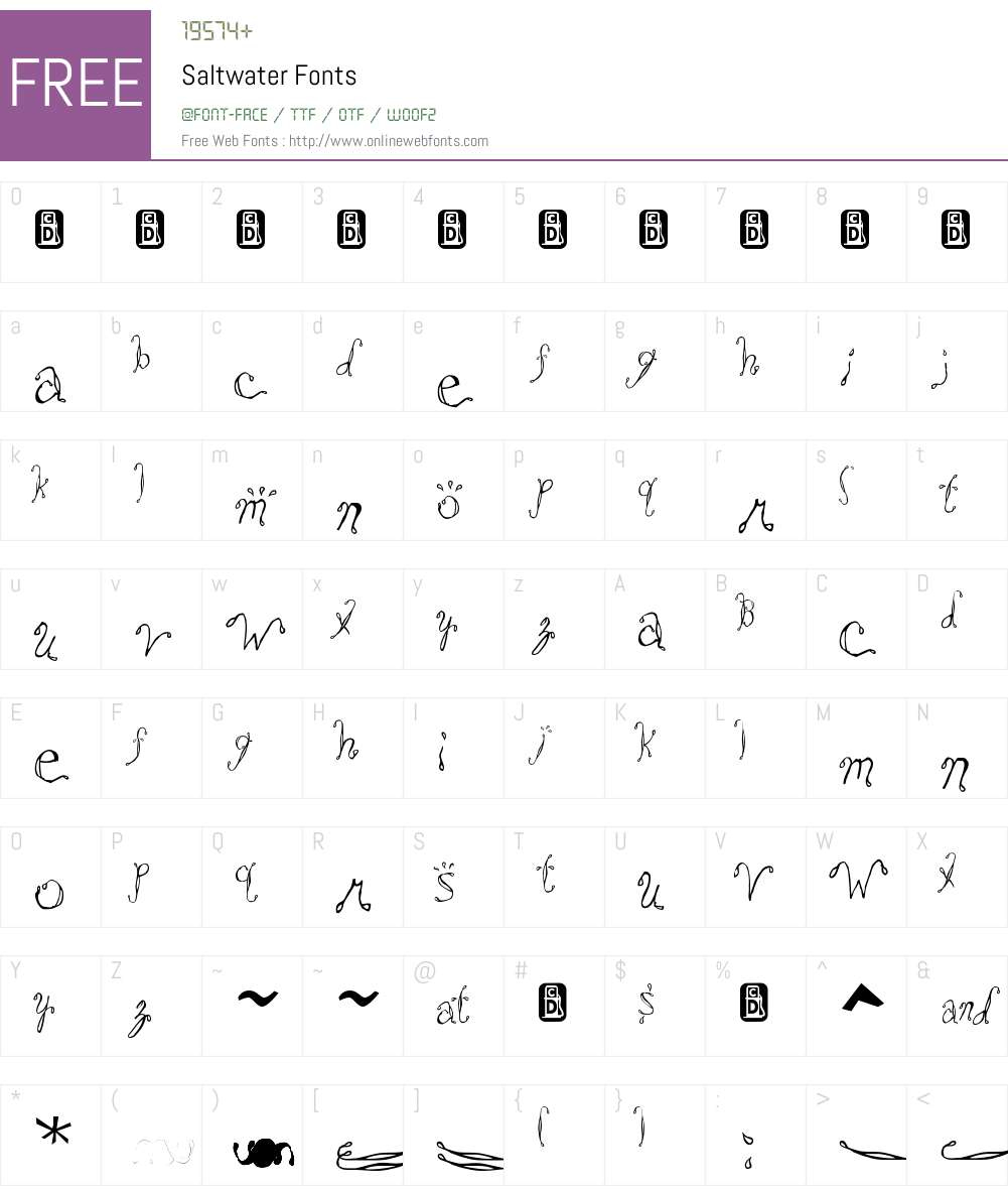 Saltwater Font Screenshots