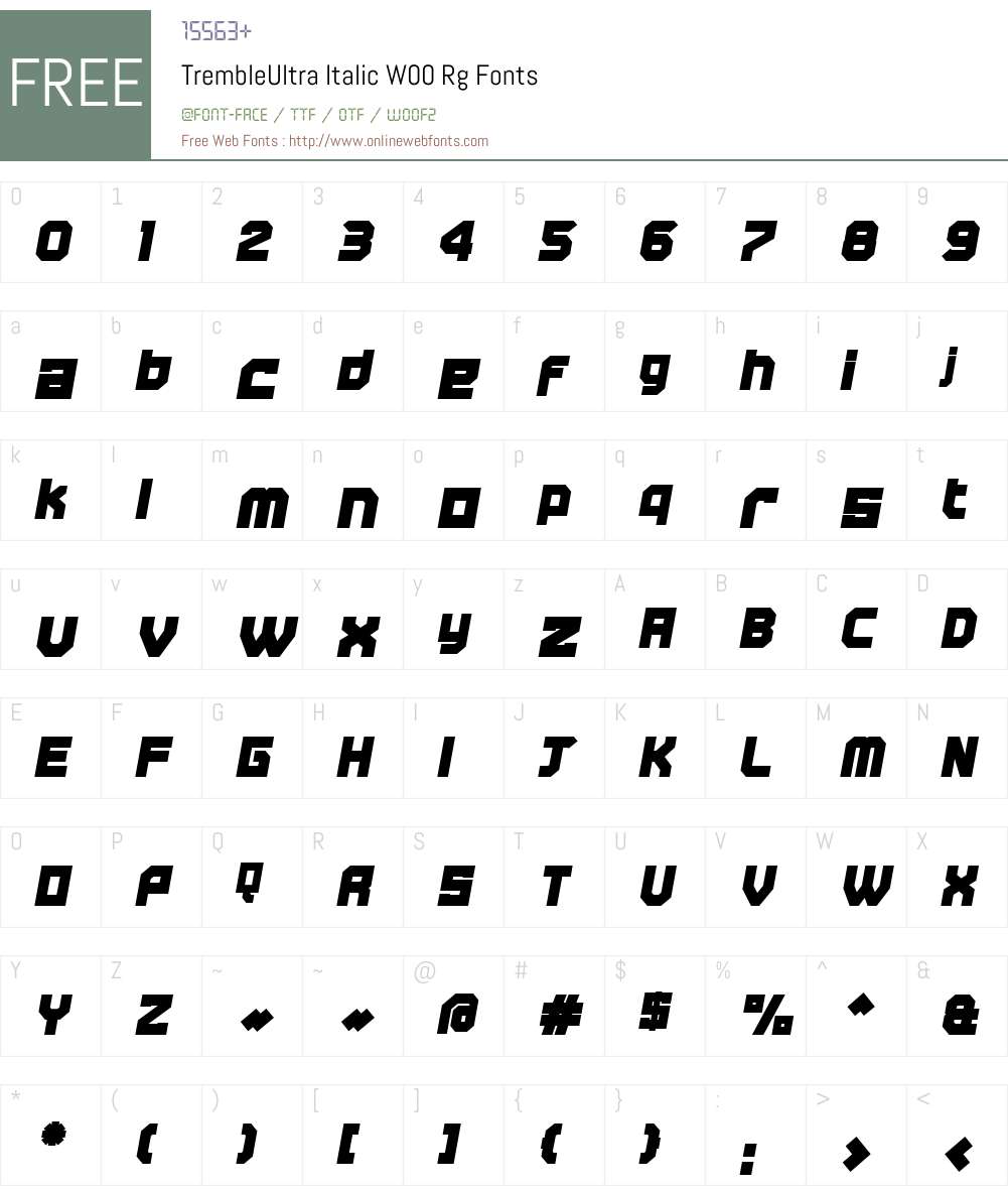 TrembleUltra Italic Font Screenshots