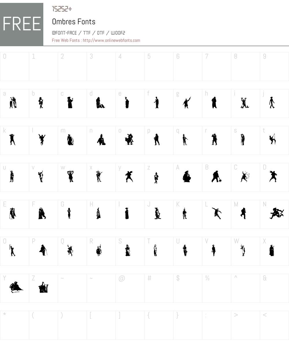 Ombres Font Screenshots