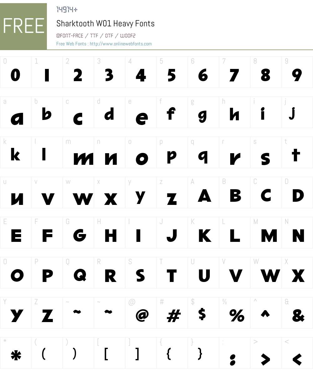 SharktoothW01-Heavy Font Screenshots