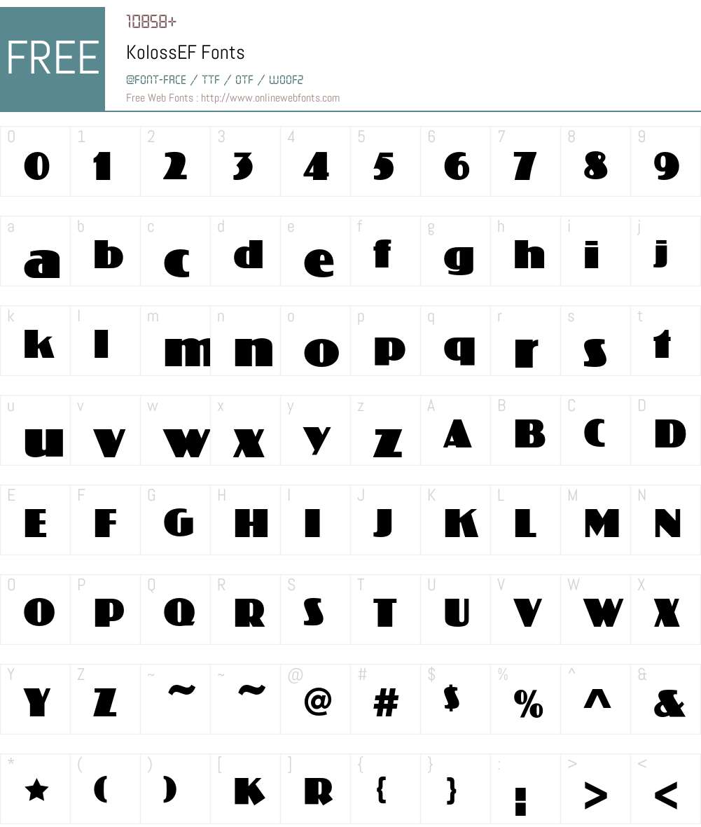 KolossEF Font Screenshots
