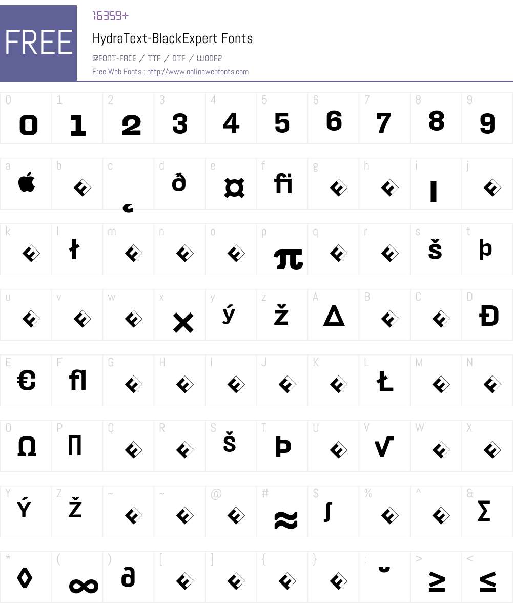 HydraText-BlackExpert Font Screenshots