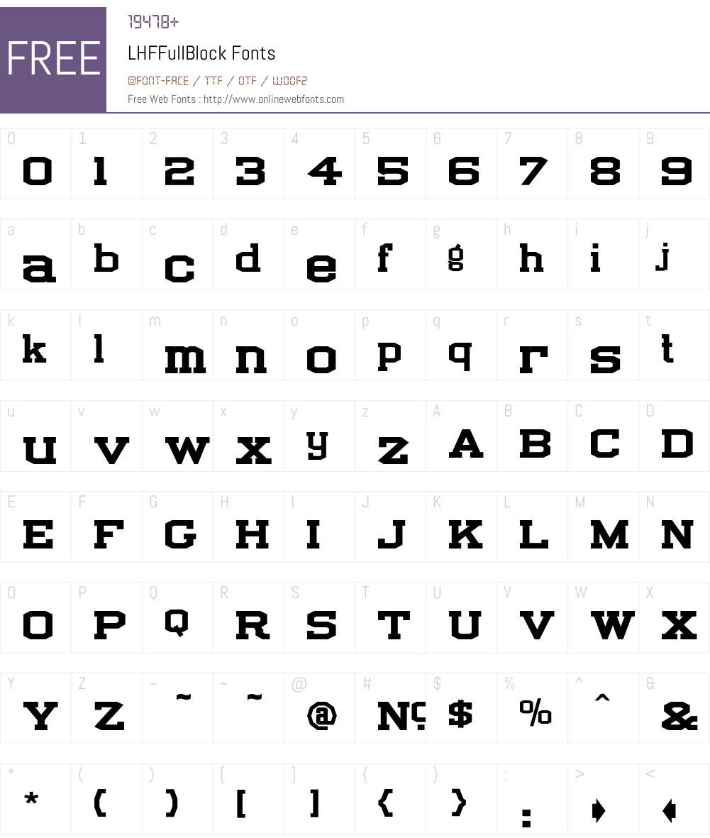 LHFFullBlock Font Screenshots