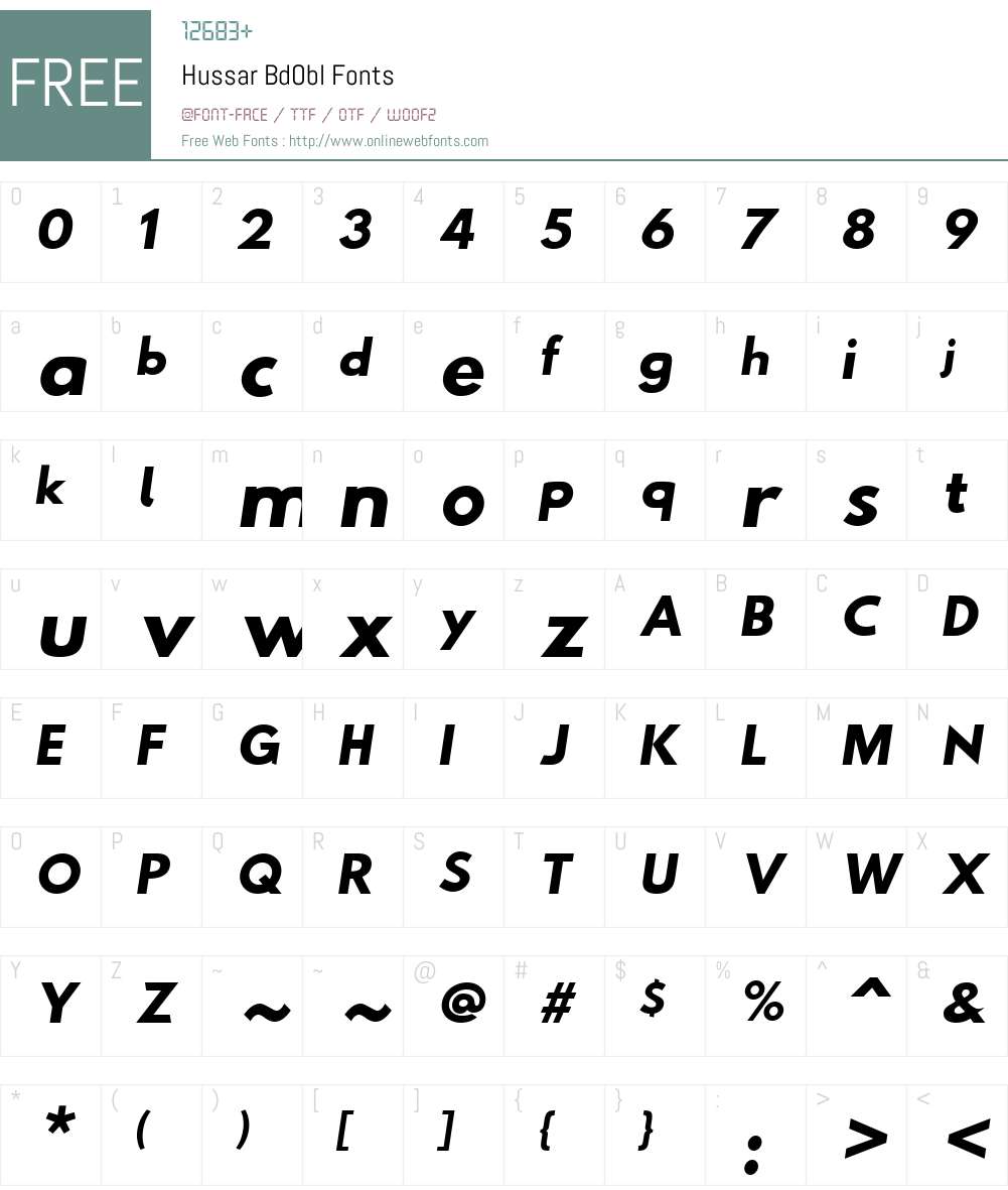 Hussar Font Screenshots