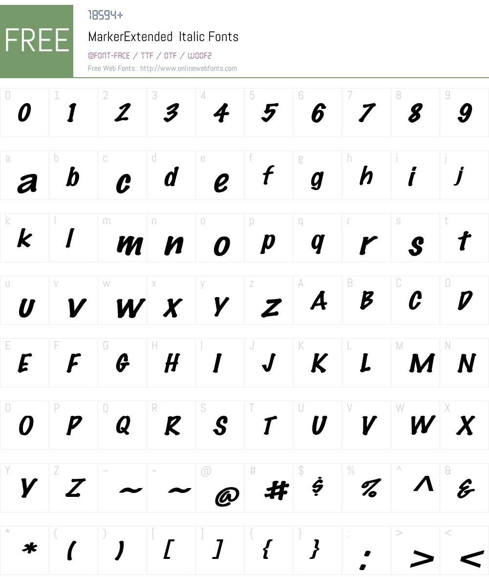 MarkerExtended Font Screenshots