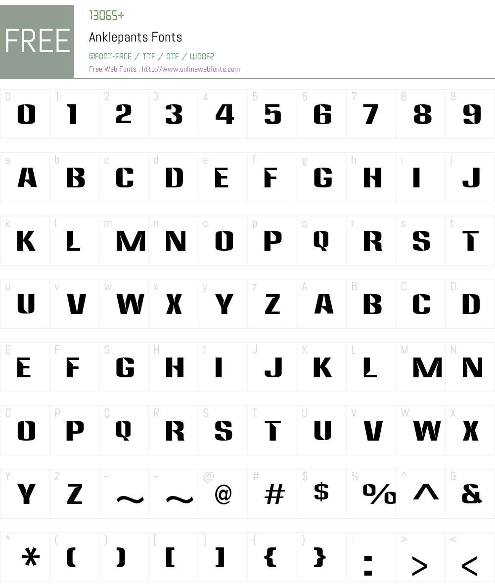 Anklepants Font Screenshots