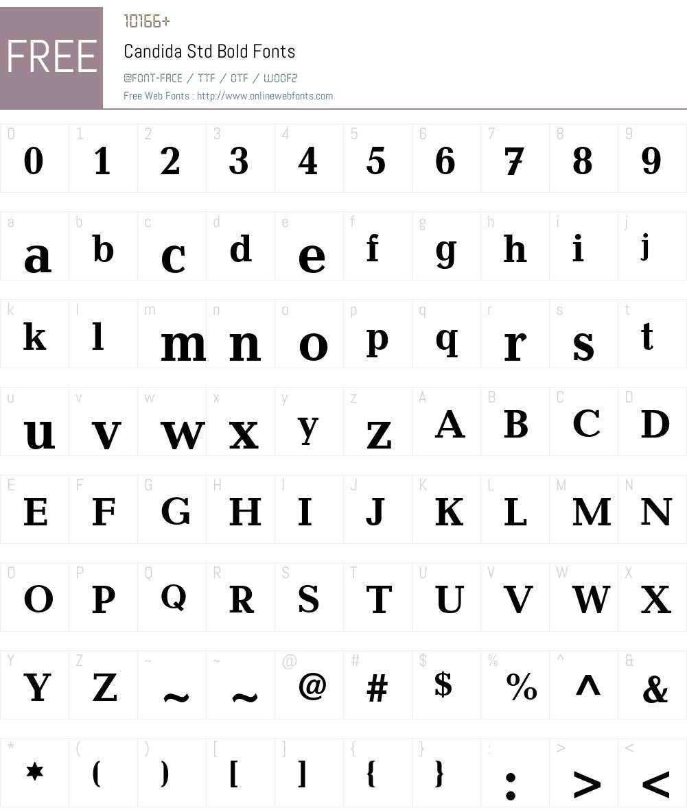 Candida Std Font Screenshots