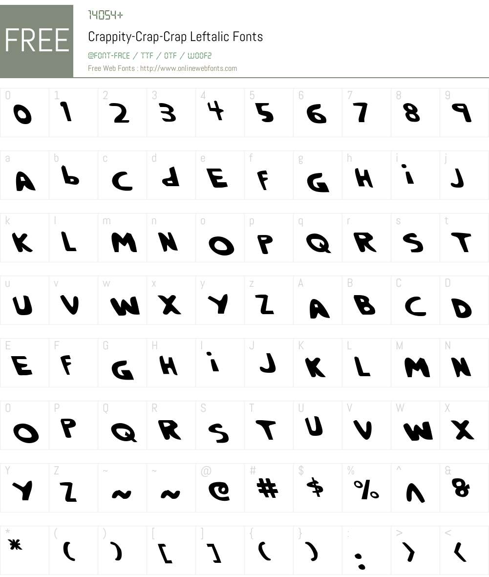 Crappity-Crap-Crap Leftalic Font Screenshots
