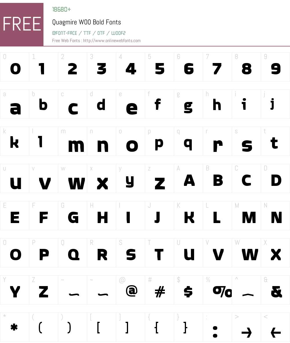 QuagmireW00-Bold Font Screenshots