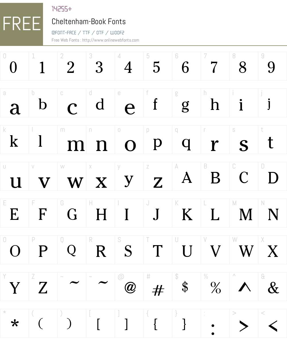 Cheltenham Font Screenshots