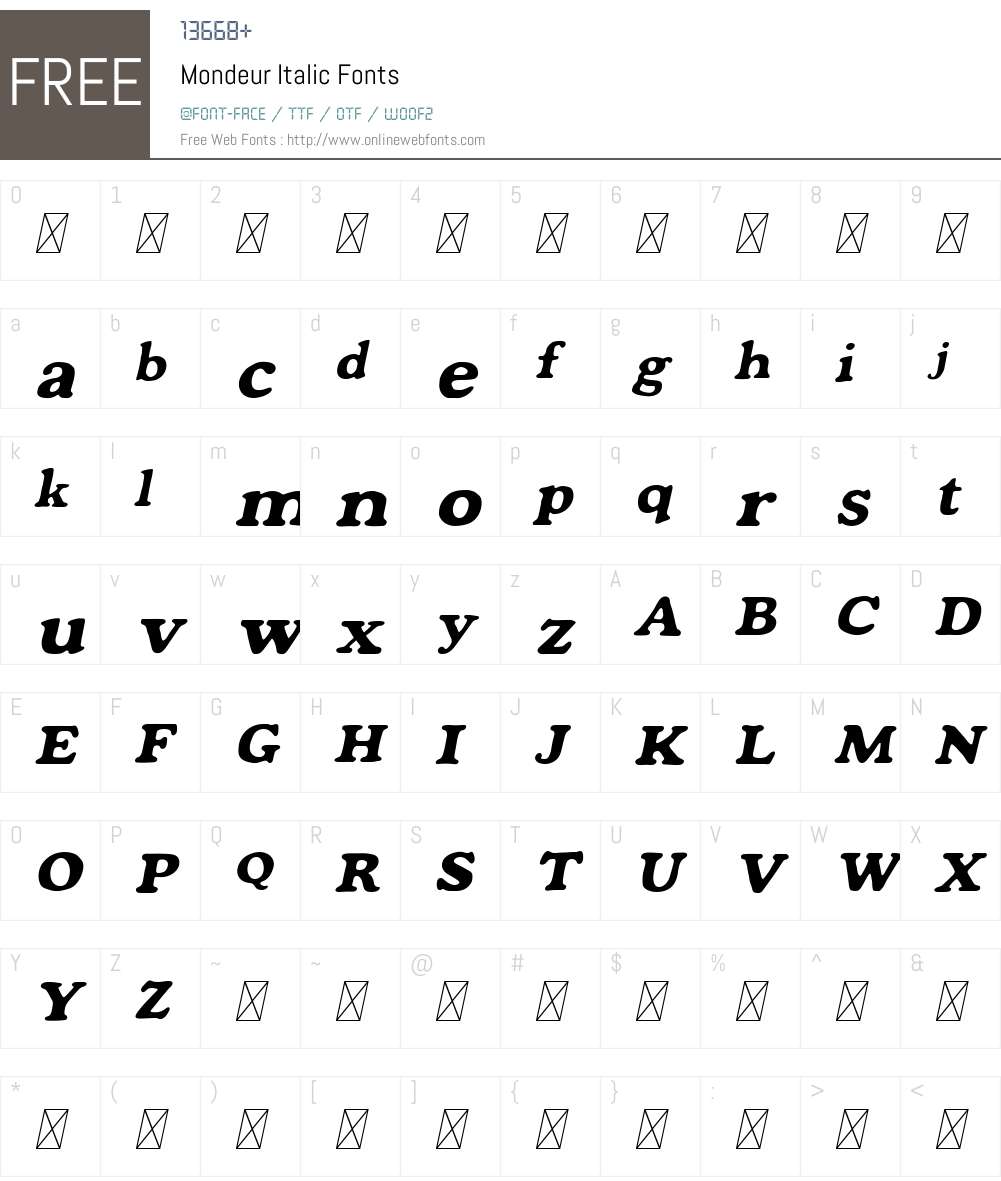 Mondeur Font Screenshots