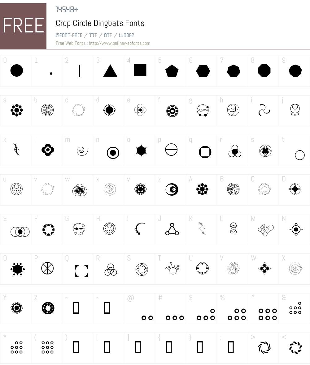 Crop Circle Dingbats Font Screenshots