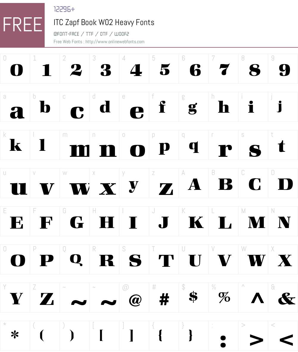 ITC Zapf Book Font Screenshots